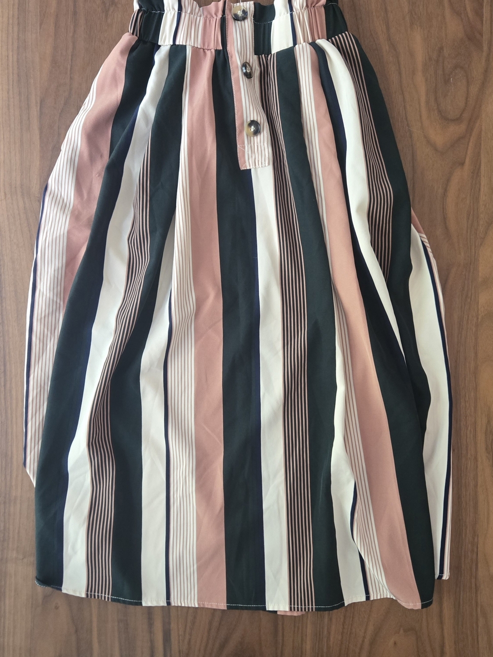 SHEIN Striped Midi Skirt in Blush Pink, Black & White